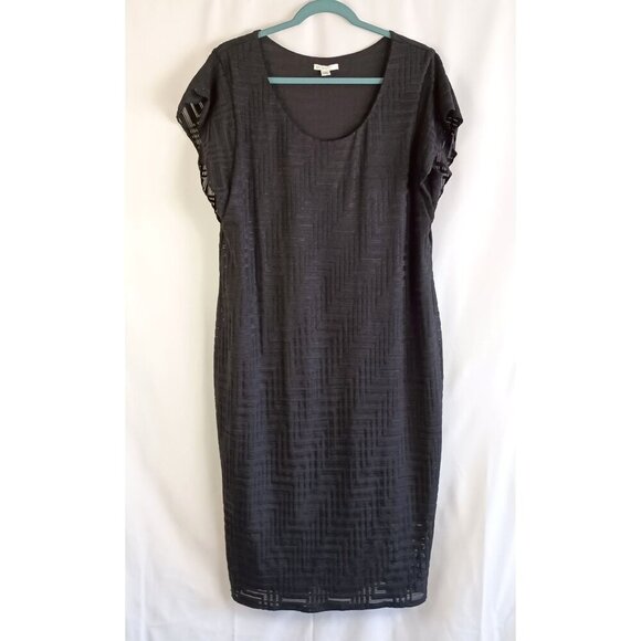 Cato Black Sheath Dress Short Sleeve Lined Size XL Classic Elegant Workwear - Picture 1 of 11